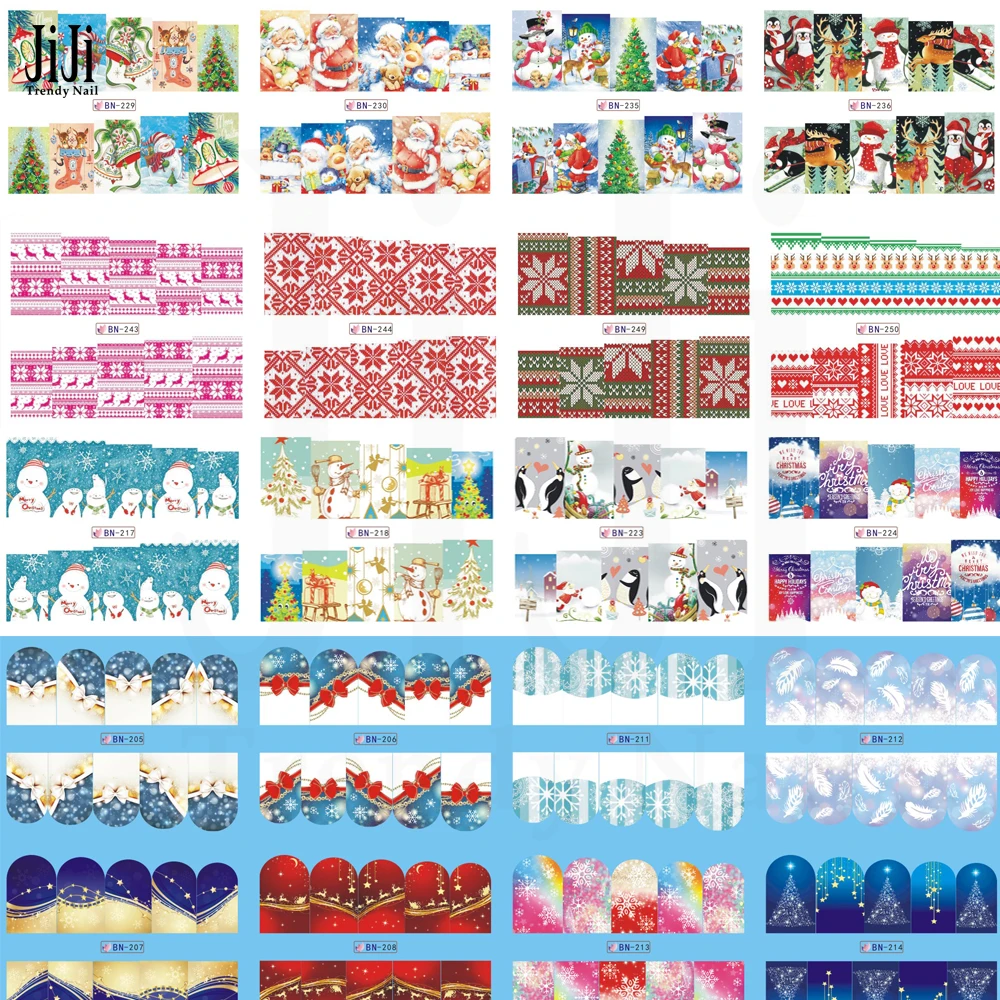40pcs Christmas Theme Nail Art Water Transfer Stickers Full Wraps Xmas Snowflake/Santa Clause/Bell/Deer Nail Decals JIBN205-252
40pcs Christmas Theme Nail Art Water Transfer Stickers Full Wraps Xmas Snowflake/Santa Clause/Bell/Deer Nail Decals JIBN205-252