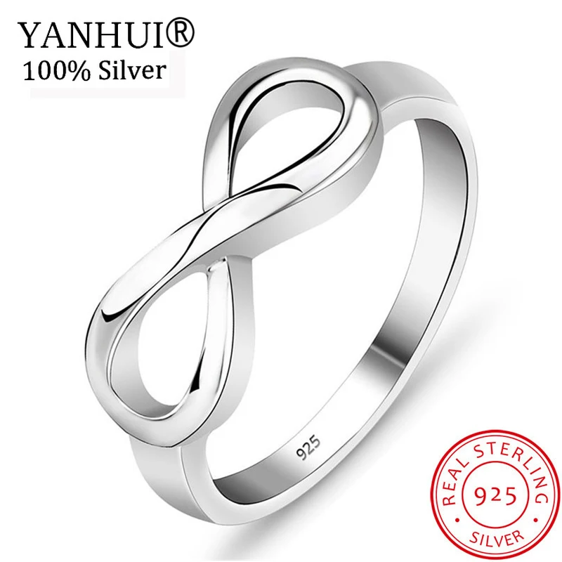 YANHUI Real Original 925 Sterling Silver Infinity Rings for Women Elegant 8 Shape Wedding Engagement Rings Gift Jewelry ZR019
YANHUI Real Original 925 Sterling Silver Infinity Rings for Women Elegant 8 Shape Wedding Engagement Rings Gift Jewelry ZR019