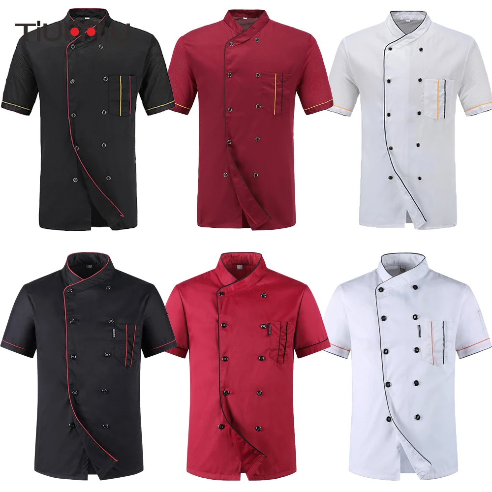 Chef Uniforms Food Service Restaurant Kitchen Work Short Sleeve Double Breasted Sushi Bakery Cafe Waiter Catering Jackets
Chef Uniforms Food Service Restaurant Kitchen Work Short Sleeve Double Breasted Sushi Bakery Cafe Waiter Catering Jackets