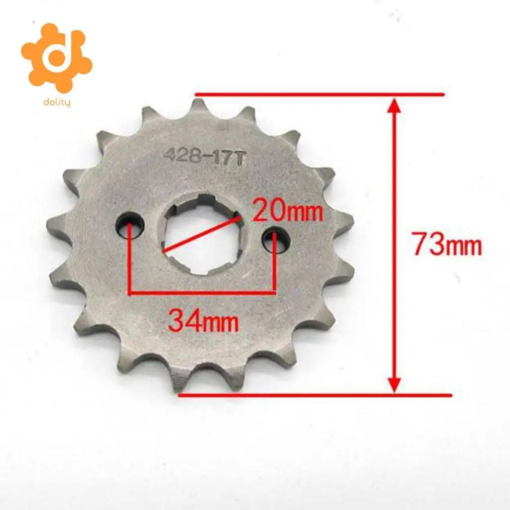 17T 428 Chain/Pitch 20mm Front Sprocket Cog for Pit Trail Dirt Bike ATV Quad