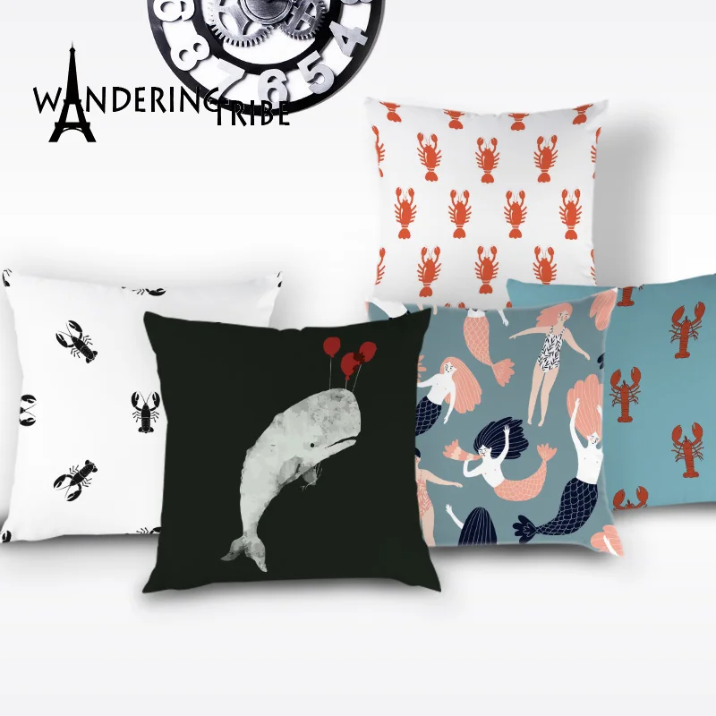 Marine Life Cushion Cover Lobster Cartoon Animals Fish Decor Throw Pillow Case Mermaid Seahorse Cushions for Living Room Covers
Marine Life Cushion Cover Lobster Cartoon Animals Fish Decor Throw Pillow Case Mermaid Seahorse Cushions for Living Room Covers
