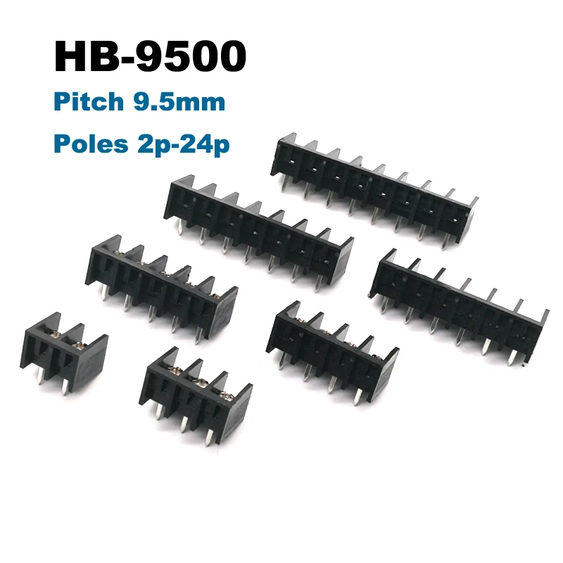 barrier screw pcb terminal block hb-9500 pitch 9.5mm