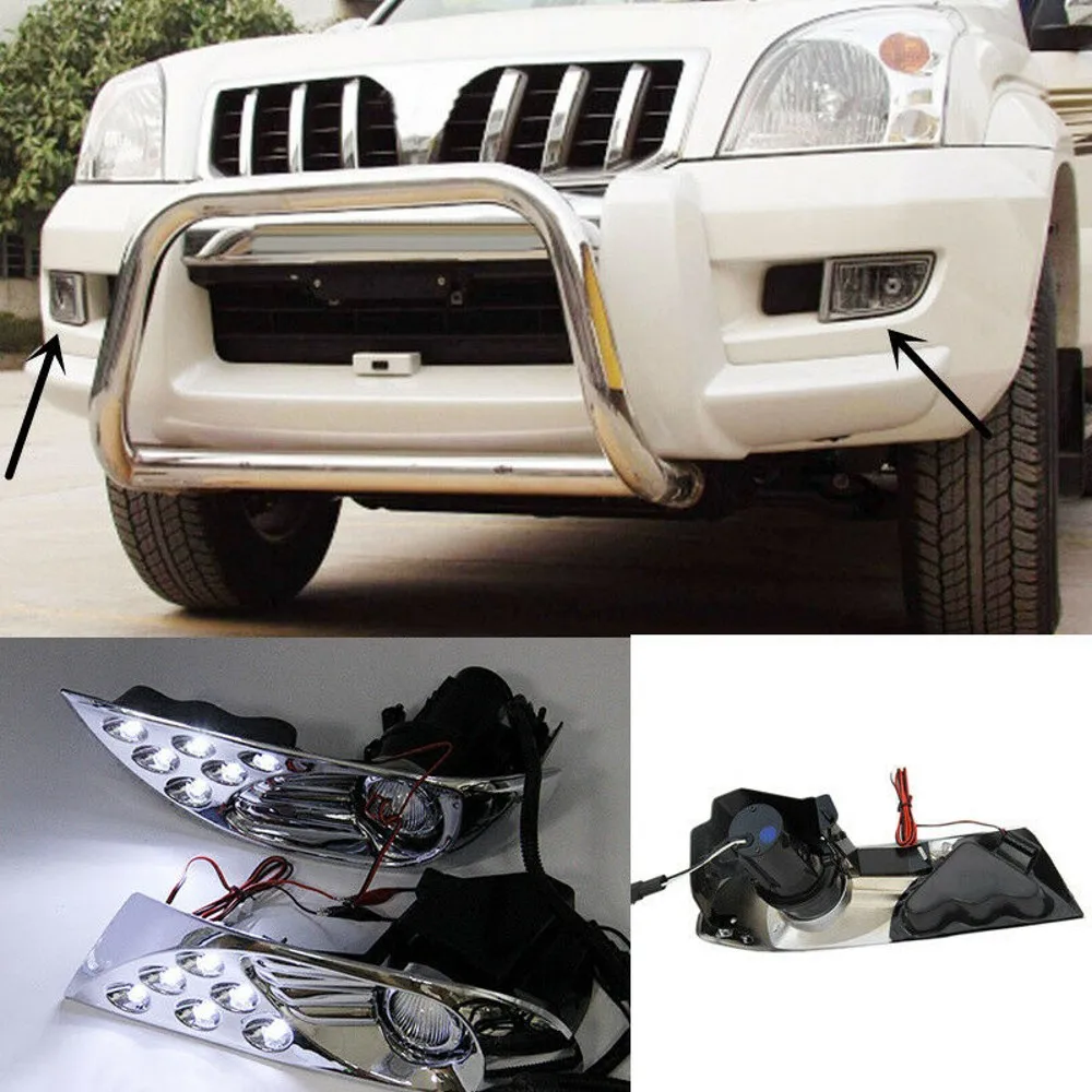 JanDeNing 1 Set Chrome Front Fog Lamp Cover Trim Replace DRL Assembly For Toyota Prado FJ120 2003-2009
JanDeNing 1 Set Chrome Front Fog Lamp Cover Trim Replace DRL Assembly For Toyota Prado FJ120 2003-2009