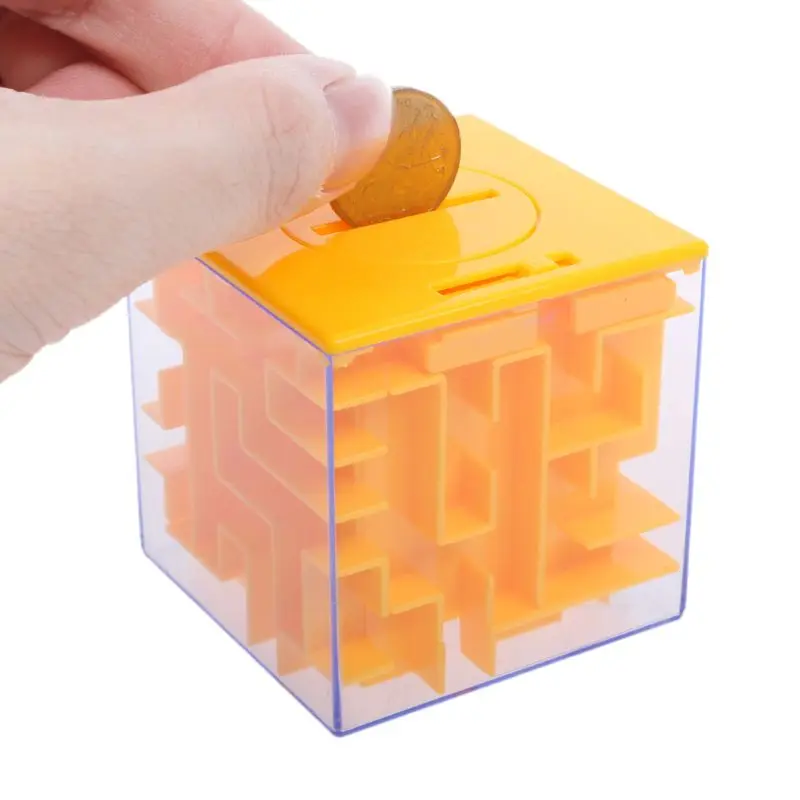 

Novelty 3D Money Maze Bank Cube Puzzle Saving Coin Collection Case Box Brain Game Kids Toy Gift