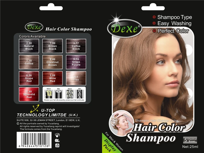 10pcs Set Dexe Chestnut Brown Hair Color Shampoo Fast Hair Dye Crayons For Temporary Hair Dye