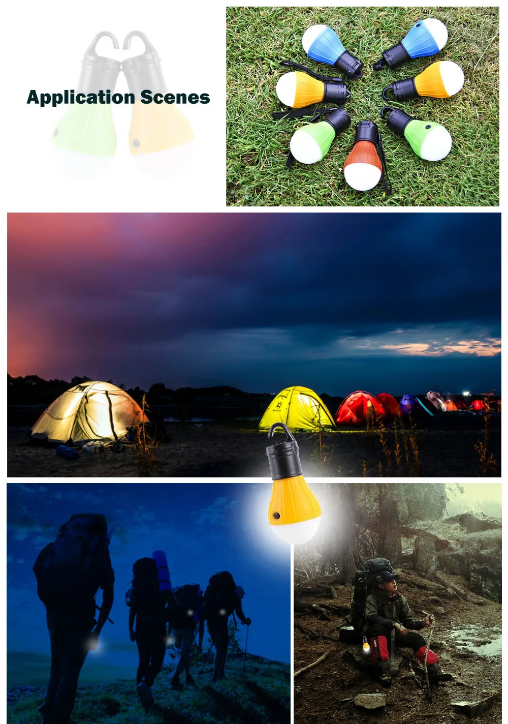Outdoor Hanging LED Camping Lamp Tent Night Light Bulb