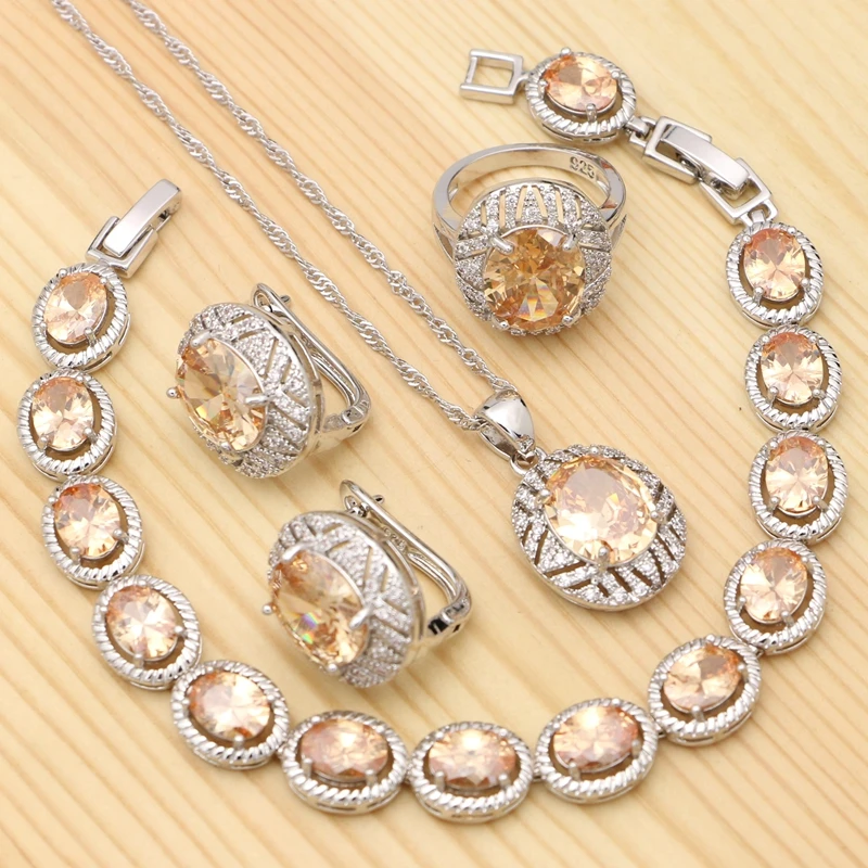 Champagne Egg Cubic Zirconia Silver 925 Jewelry Sets For Women Ring Bracelet Necklace Pendant Stud Earrings Set
Champagne Egg Cubic Zirconia Silver 925 Jewelry Sets For Women Ring Bracelet Necklace Pendant Stud Earrings Set