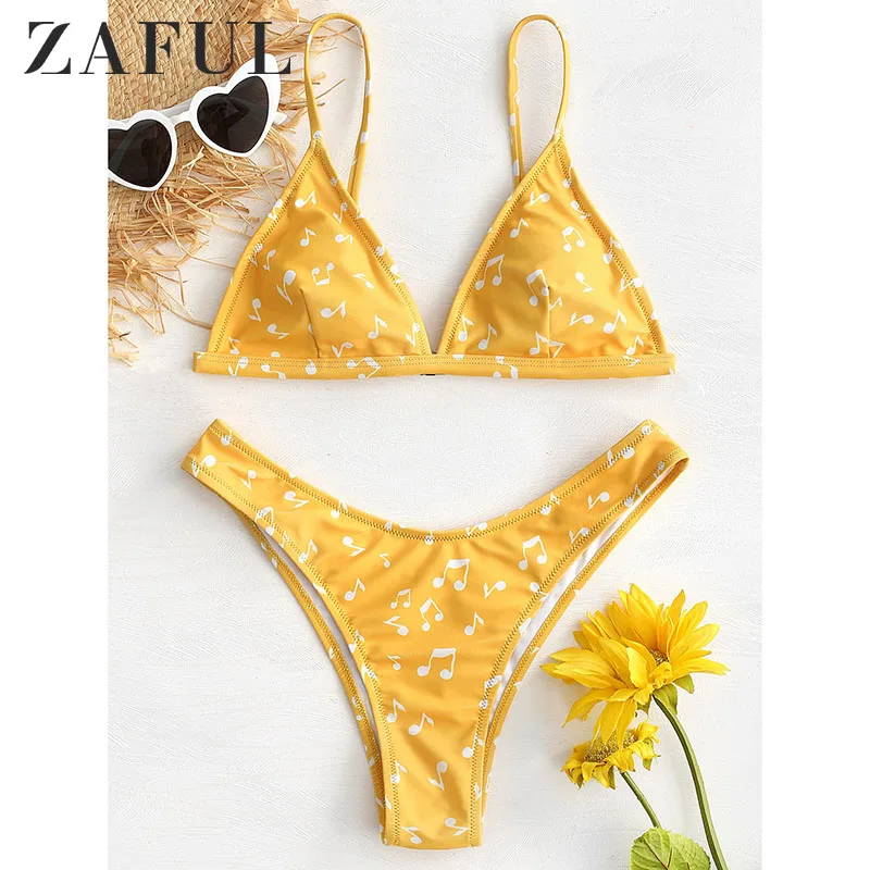 ZAFUL Music Notes High Leg Women Bikini Set Summer Halter Strap Women Cropped Top Brazilian Bathing Suit Swimwear Femme
ZAFUL Music Notes High Leg Women Bikini Set Summer Halter Strap Women Cropped Top Brazilian Bathing Suit Swimwear Femme