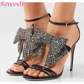Knsvvli Luxury Crystal Butterfly Knot Women Runway Sandals Patent Leather High Heels Summer Shoes Woman Sexy Party Prom Sandals
Knsvvli Luxury Crystal Butterfly Knot Women Runway Sandals Patent Leather High Heels Summer Shoes Woman Sexy Party Prom Sandals