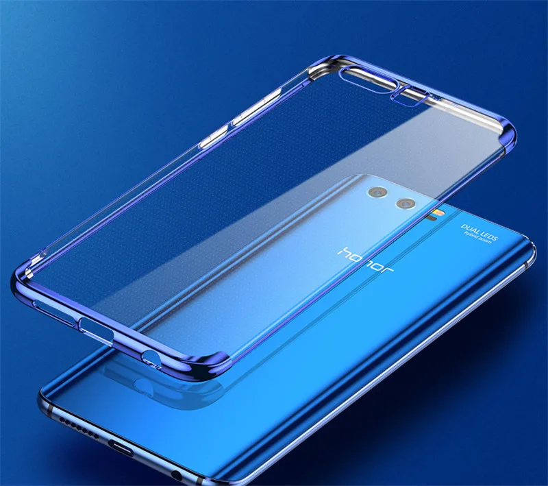 transparent plating soft silicone tpu case cover for huawei honor 9 8 pro 06
