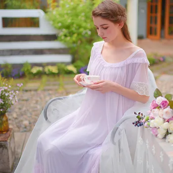 RenYvtil Spring Summer 2018 New omen Princess Embroidered Skirt Long Sleepdress Lace Bowknot Elegant Home Dress Night Female
RenYvtil Spring Summer 2018 New omen Princess Embroidered Skirt Long Sleepdress Lace Bowknot Elegant Home Dress Night Female