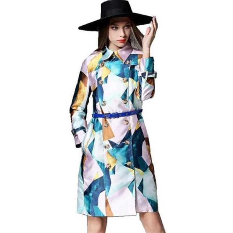 High Quality Autumn Women Overcoat 2017 Runway Double-Breasted Printed Slim Long Sleeve Pocket Trench Coat Windbreaker
High Quality Autumn Women Overcoat 2017 Runway Double-Breasted Printed Slim Long Sleeve Pocket Trench Coat Windbreaker