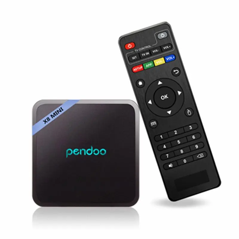 Android TV Box Smallest Box Amlogic Quad Core 64 Bits 2GB RAM 16GB ROM WiFi/4K Ultra HD/3D/H.265 Pendoo X8 Mini Smart TV Box
Android TV Box Smallest Box Amlogic Quad Core 64 Bits 2GB RAM 16GB ROM WiFi/4K Ultra HD/3D/H.265 Pendoo X8 Mini Smart TV Box