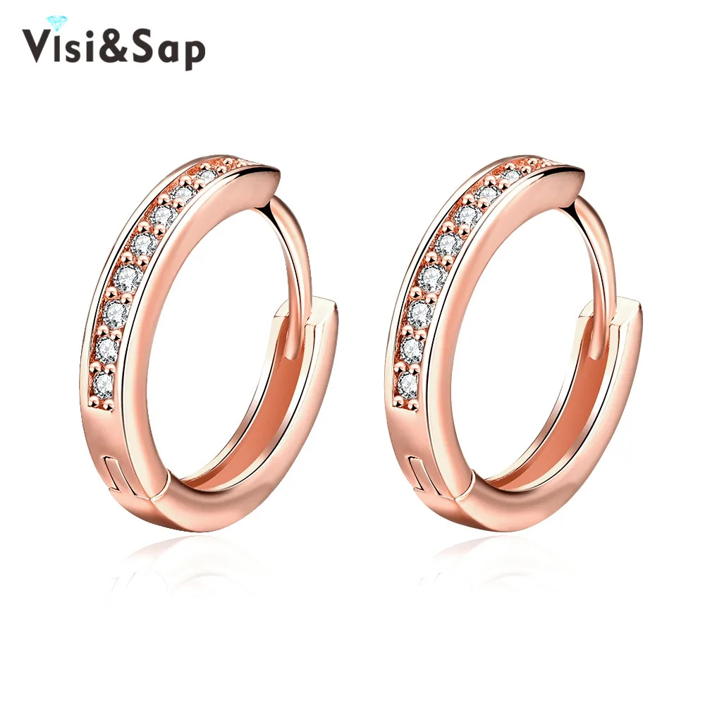 Visisap Circle Hoop Earrings For Women elegant wedding gifts earring Vintage jewelry Rose gold color cubic zirconia VKZCE039
Visisap Circle Hoop Earrings For Women elegant wedding gifts earring Vintage jewelry Rose gold color cubic zirconia VKZCE039