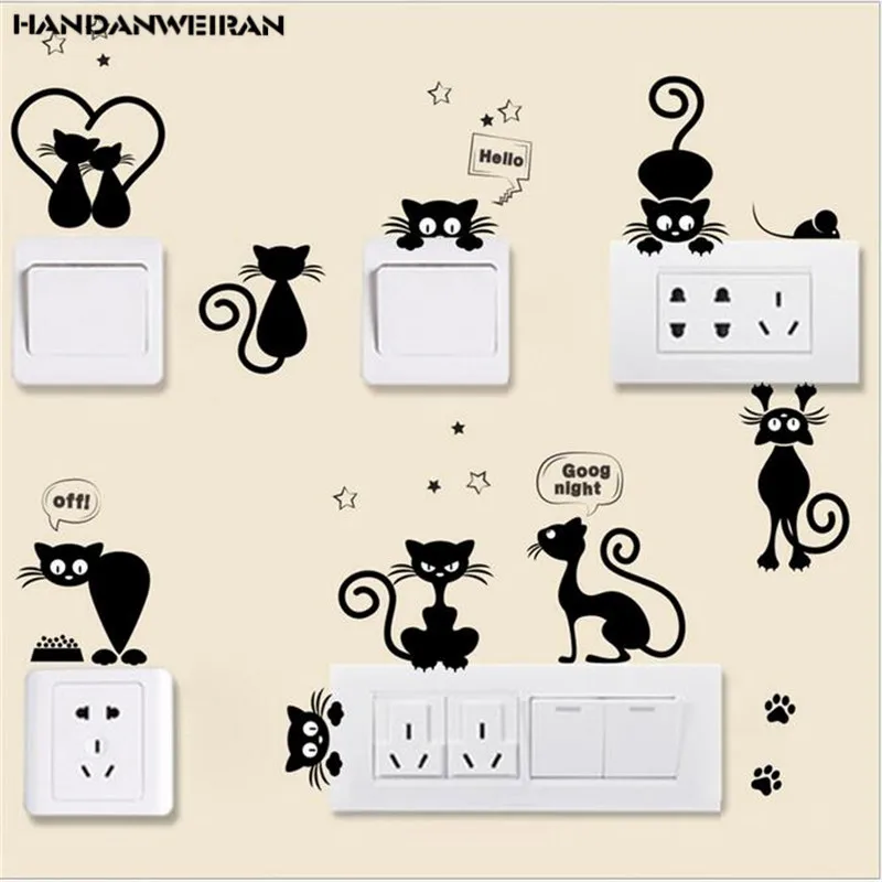 1PS Cute Black Cat Wall Sticker Switch Stickers Kindergarten On The Wall Stickers Home Decor For Kidroom DIY Decoration 25*70CM
1PS Cute Black Cat Wall Sticker Switch Stickers Kindergarten On The Wall Stickers Home Decor For Kidroom DIY Decoration 25*70CM