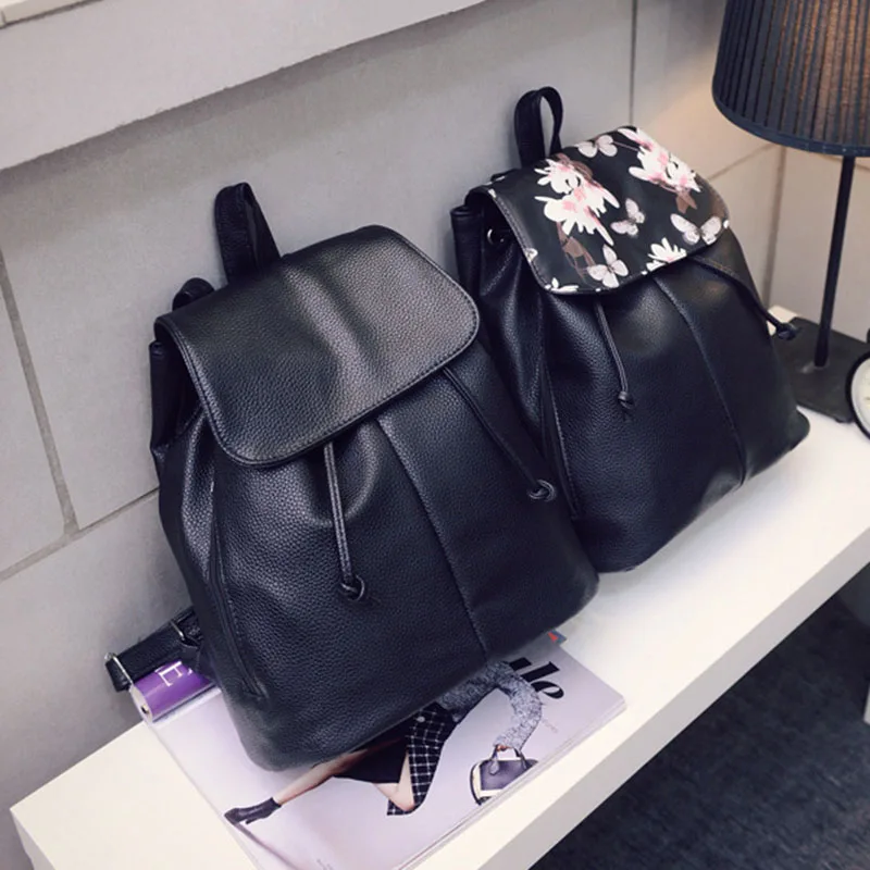 Женский кожаный рюкзак LBY простой на шнурке в студенческом стиле для путешествий