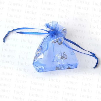 

wholesale 100pcs 10x12cm Colorful butterfly Christmas Wedding voile Organza Bags Jewlery packing Gift gift Bags & Pouches