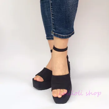 Princess sweet lolita shoes loliloli yoyo Japanese design custom large-size black flock high-heeled buckle strap sandals an7536
Princess sweet lolita shoes loliloli yoyo Japanese design custom large-size black flock high-heeled buckle strap sandals an7536