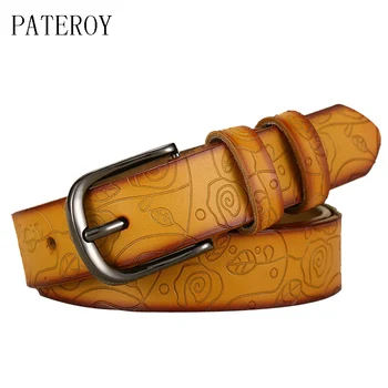 PATEROY Female Jeans Belts For Women Designer Brand High Quality Cowhide Leather Belt Woman Pin Buckle Strap Ceinture Femme
PATEROY Female Jeans Belts For Women Designer Brand High Quality Cowhide Leather Belt Woman Pin Buckle Strap Ceinture Femme