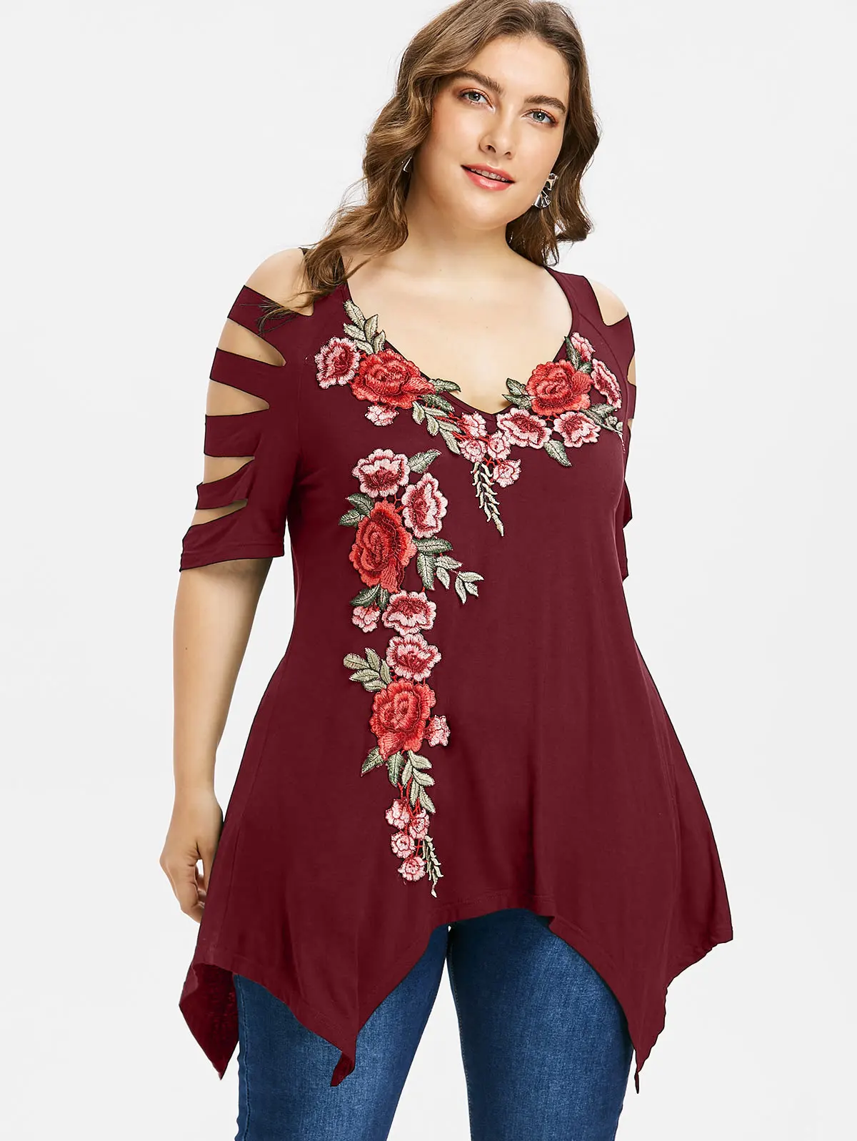 Wipalo Plus Size 5XL T-Shirt Women Ladder Cut Embroidery T Shirt Summer Tops Causal V-Neck Half Sleeve T-Shirts Ladies Clothes
Wipalo Plus Size 5XL T-Shirt Women Ladder Cut Embroidery T Shirt Summer Tops Causal V-Neck Half Sleeve T-Shirts Ladies Clothes