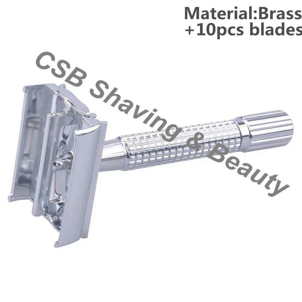 CSB Double Edge Safety Razor Chrome Handle Butterfly Open Classic Safety Razor, 1 Handle & 10 Blades
CSB Double Edge Safety Razor Chrome Handle Butterfly Open Classic Safety Razor, 1 Handle & 10 Blades