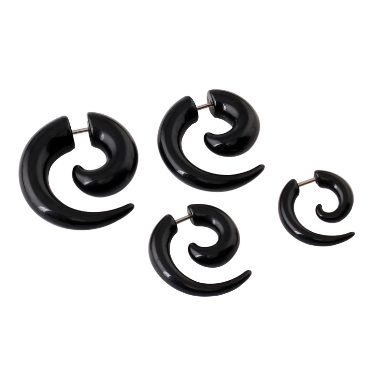 Fashion Punk Black Earrings Titanium Steel Women Men Acrylic Spike Animal Cbull horn Snail Stud Earring Brincos Jewelry
Fashion Punk Black Earrings Titanium Steel Women Men Acrylic Spike Animal Cbull horn Snail Stud Earring Brincos Jewelry