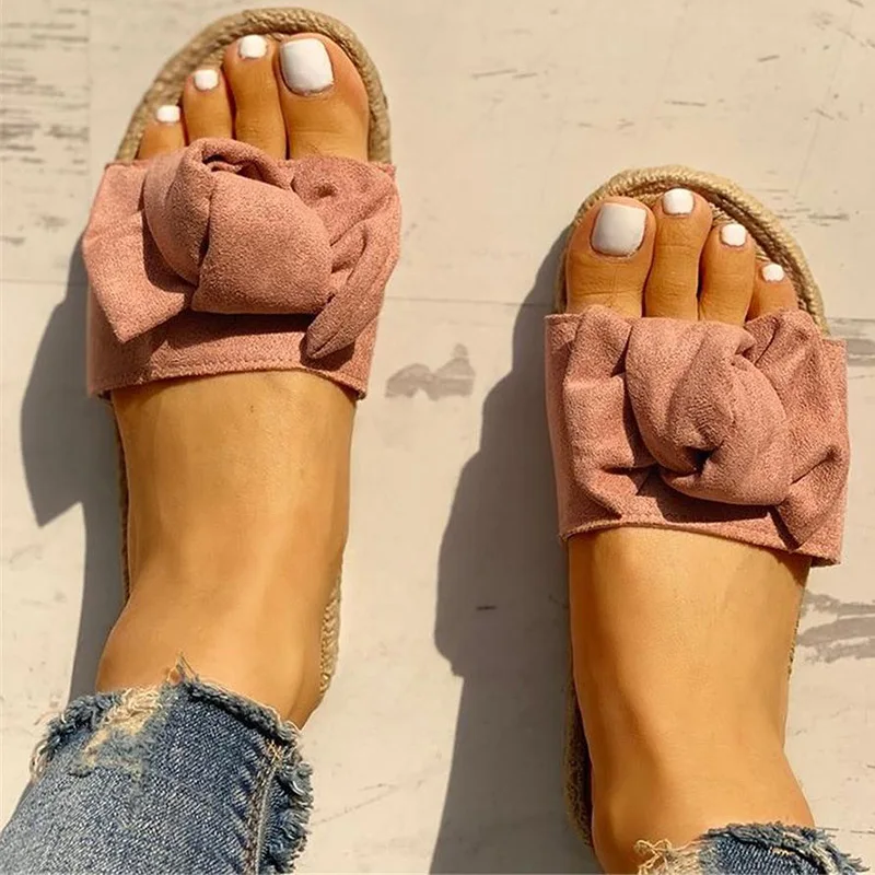 Summer Women Bowtie Slippers Flat Flock Sandals Female Platform Cane Sole Flat Shoes Comfort Beach Slippers Ladies Footwear
Summer Women Bowtie Slippers Flat Flock Sandals Female Platform Cane Sole Flat Shoes Comfort Beach Slippers Ladies Footwear