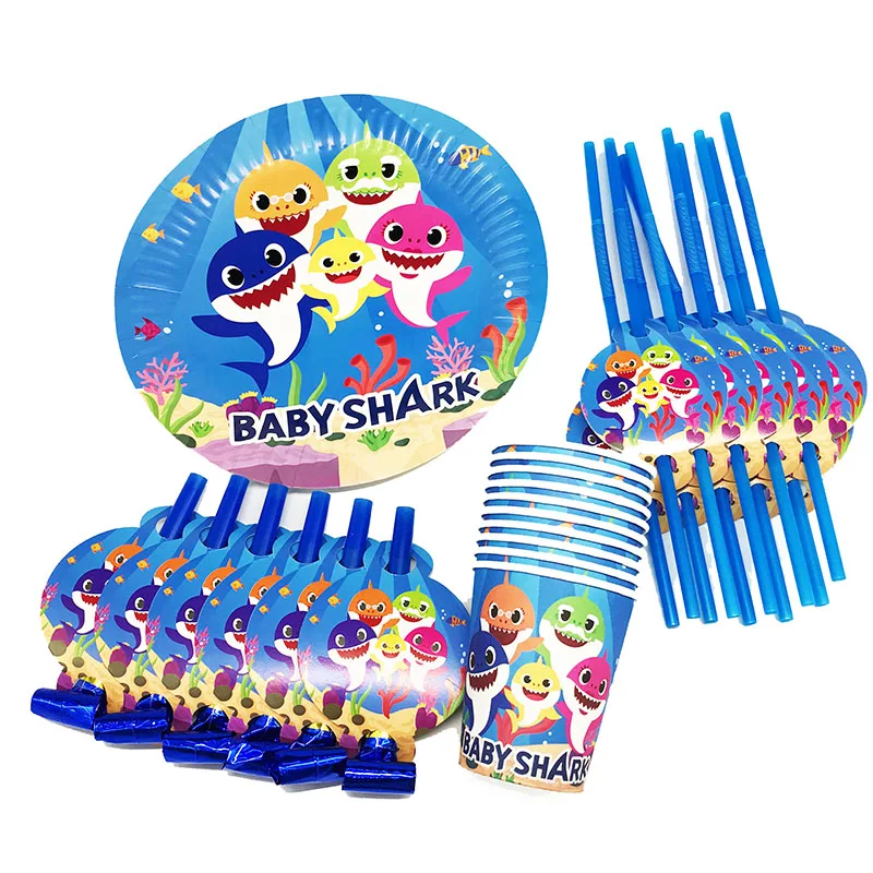 78pcs/lot Baby Shark disposable plates cups straws blowouts kids birthday party supplies Baby Shark birthday party decorations
78pcs/lot Baby Shark disposable plates cups straws blowouts kids birthday party supplies Baby Shark birthday party decorations