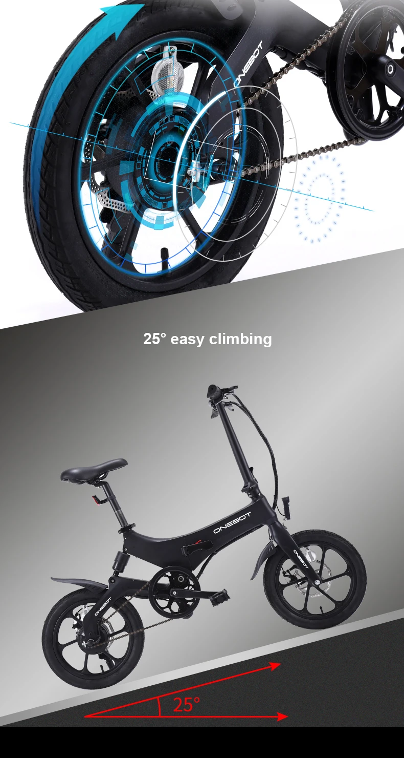 Top 16inch electric bike 36V250W motor mini fold city ebike Ultra-light lithium battery boost bicycle smart lcd ebike 6