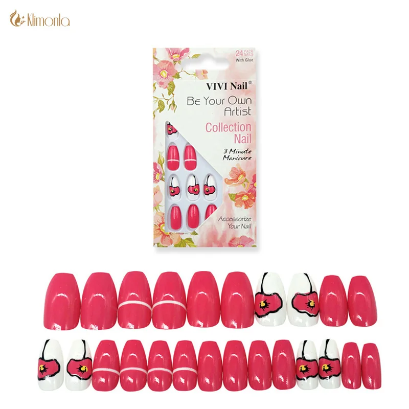24Pcs/Set Faux Ongles Red Flower Full Cover False Nails with Acrylic Nail Tips Personal Free Glue DIY Makeup Tools for Ladies
24Pcs/Set Faux Ongles Red Flower Full Cover False Nails with Acrylic Nail Tips Personal Free Glue DIY Makeup Tools for Ladies