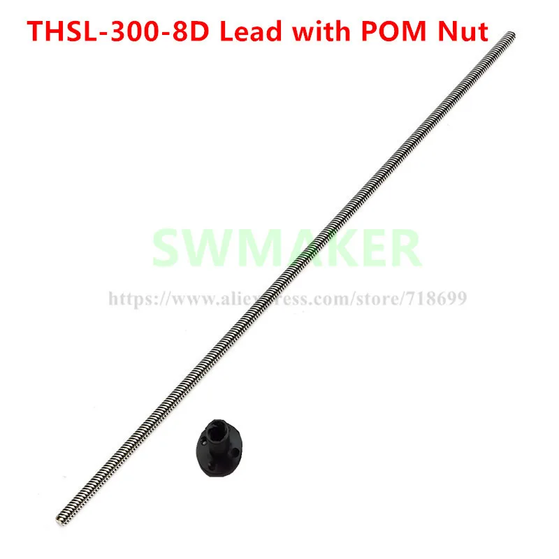 2 pcs TR8 Lead Screw Dia 8MM Thread 8mm Length 300mm with POM nut :TR8X2/TR8X4/TR8X8 for 3D printer
2 pcs TR8 Lead Screw Dia 8MM Thread 8mm Length 300mm with POM nut :TR8X2/TR8X4/TR8X8 for 3D printer