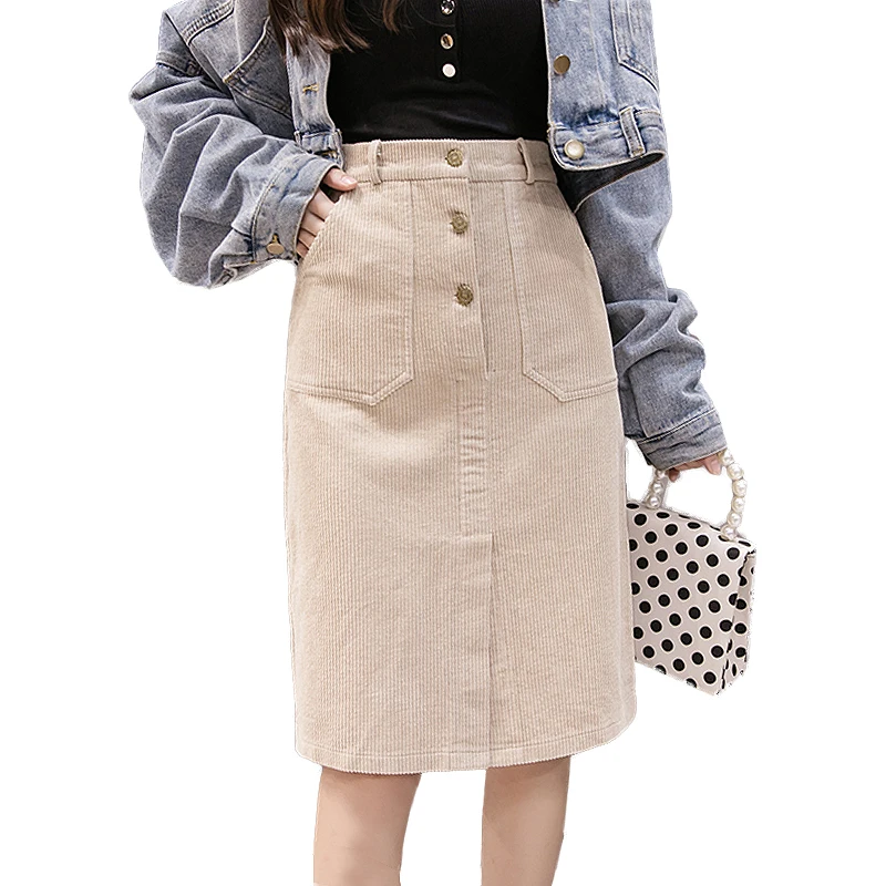 2019 Streetwear Corduroy Skirts Womens Autumn Winter High Waist Button Midi Skirt Plus Size Harajuku Ladies Skirt jupe femme
2019 Streetwear Corduroy Skirts Womens Autumn Winter High Waist Button Midi Skirt Plus Size Harajuku Ladies Skirt jupe femme