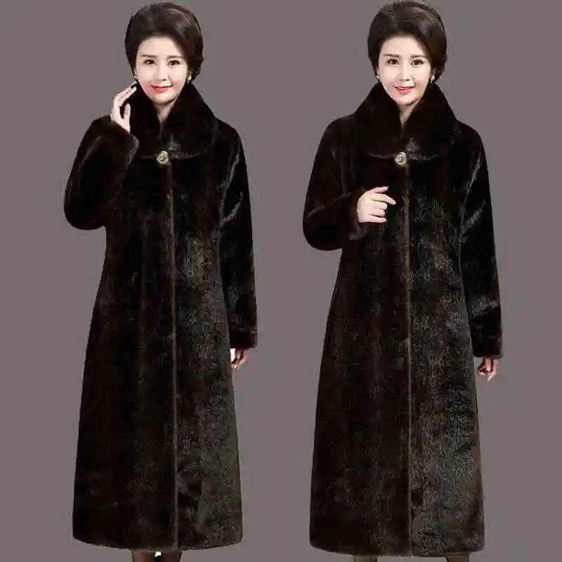 Haute couture High-grade fur coat plus size Middle age clothing winter warm long coats Imitation Mink fur Classic coats K4229
Haute couture High-grade fur coat plus size Middle age clothing winter warm long coats Imitation Mink fur Classic coats K4229