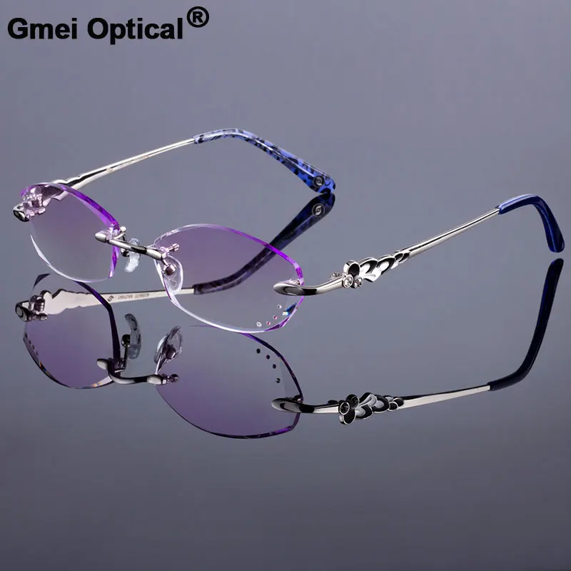 Titanium Alloy Glasses Rimless Frame Original Brand Women Frames Diamond Trimming Cut Rimless Glasses With Gradient Tint Lenses
Titanium Alloy Glasses Rimless Frame Original Brand Women Frames Diamond Trimming Cut Rimless Glasses With Gradient Tint Lenses