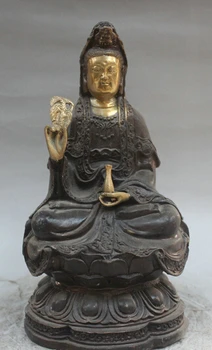 xd 003418 10" Chinese Buddhism Bronze Gilt Seat Lotus Kwan-yin Guan Yin Goddess Statue
xd 003418 10" Chinese Buddhism Bronze Gilt Seat Lotus Kwan-yin Guan Yin Goddess Statue