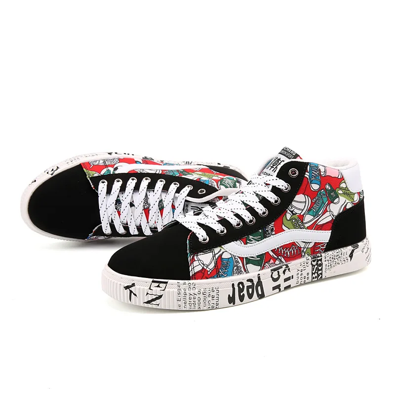 Super Fire Men's Shoes Spring Autumn Korean Graffiti Young Trend Hip Hop Flower Sports Sneakers High Canvas Skateboarding Shoes
Super Fire Men's Shoes Spring Autumn Korean Graffiti Young Trend Hip Hop Flower Sports Sneakers High Canvas Skateboarding Shoes