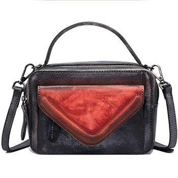 Women Top Handle Bags Brush Color Cross Body Handbag Tote Panelled Purse Vintage Genuine Leather Small Messenger Shoulder Bag
Women Top Handle Bags Brush Color Cross Body Handbag Tote Panelled Purse Vintage Genuine Leather Small Messenger Shoulder Bag