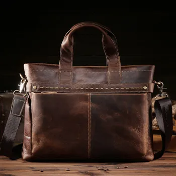 ALAVCHNV new men's retro top layer crazy horse skin portable business shoulder diagonal bag 8029-3
ALAVCHNV new men's retro top layer crazy horse skin portable business shoulder diagonal bag 8029-3