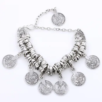 10 piece/lot Charms Bracelets Coin Tassel Antique Gold Silver Color Flower Pattern Link Chain Bangle Bohemian Jewelry For Women
10 piece/lot Charms Bracelets Coin Tassel Antique Gold Silver Color Flower Pattern Link Chain Bangle Bohemian Jewelry For Women