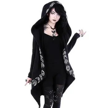 Streetwear Cotton Zip-up Gothic Sweatshirt Polyester Punk Moon Print Long Sleeve Hoodies Vest Length Rave Festival Clothing
Streetwear Cotton Zip-up Gothic Sweatshirt Polyester Punk Moon Print Long Sleeve Hoodies Vest Length Rave Festival Clothing