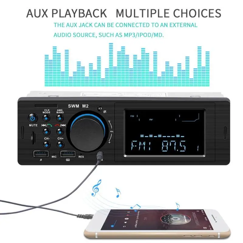 1 DIN Auto 12V Player USB TF AUX SWM M2 FM Remote Control Head MP3 Music Car Audio Unit Audio Stereo MP3 Music
1 DIN Auto 12V Player USB TF AUX SWM M2 FM Remote Control Head MP3 Music Car Audio Unit Audio Stereo MP3 Music