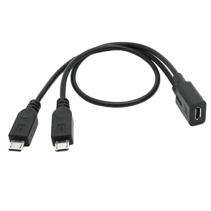 Micro USB Female to 2 Micro USB Male Splitter extension charge cable for Andriod cellphone
Micro USB Female to 2 Micro USB Male Splitter extension charge cable for Andriod cellphone