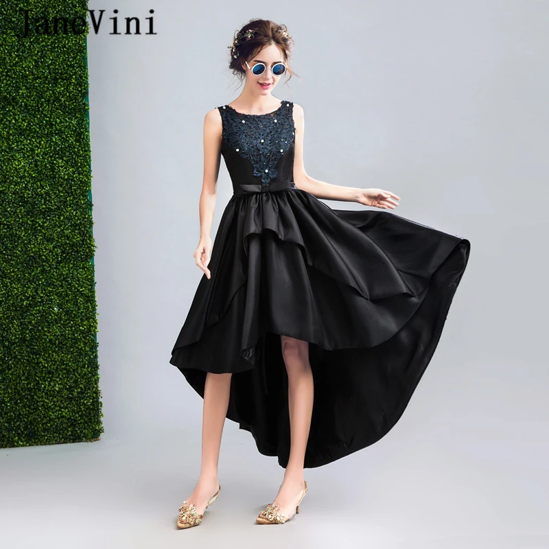 JaneVini 2018 High Low Black Mother of the Bride Dresses Plus Size Satin Lace Appliques Beaded Backless Evening Gowns for Women
JaneVini 2018 High Low Black Mother of the Bride Dresses Plus Size Satin Lace Appliques Beaded Backless Evening Gowns for Women