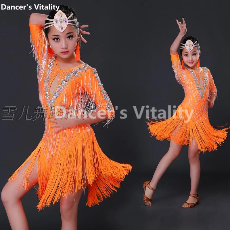 Professional Child Tassels Latin Dance Ballroom Girls Samba Salsa Dresses Costumes Women Tango Dress For girls dance dress
Professional Child Tassels Latin Dance Ballroom Girls Samba Salsa Dresses Costumes Women Tango Dress For girls dance dress