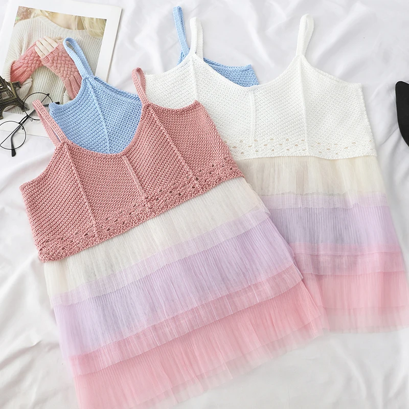 Women Slim Knitting Patchwork Mesh Hollow Out Camisole Tops Female Crop Tanks Tops Sleeveless T shirts Tees G592
Women Slim Knitting Patchwork Mesh Hollow Out Camisole Tops Female Crop Tanks Tops Sleeveless T shirts Tees G592
