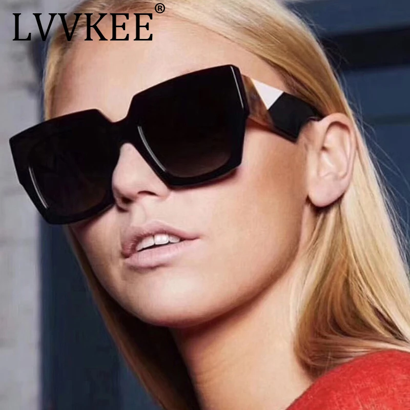 LVVKEE Luxury Sunglasses Women Big Frame Gradient UV400 Sexy Ladies Sunglases sole Fending Style Sun Glasses Female | Аксессуары для