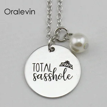 TOTAL SASSHOLE Inspirational Hand Stamped Engraved Glamour Creative Pendant Necklace for Women Gift Jewelry,10Pcs/Lot, #LN2271
TOTAL SASSHOLE Inspirational Hand Stamped Engraved Glamour Creative Pendant Necklace for Women Gift Jewelry,10Pcs/Lot, #LN2271