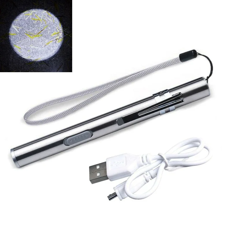1 PCS Mini Led flashlight Portable Rechargeable Penholder Light Stainless steel flashlights Night Walking lighting torch laser
1 PCS Mini Led flashlight Portable Rechargeable Penholder Light Stainless steel flashlights Night Walking lighting torch laser