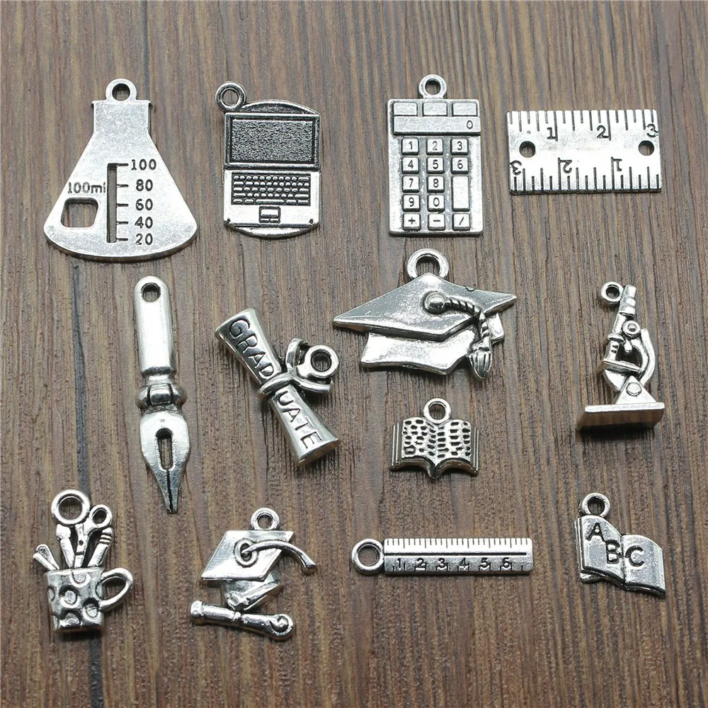 Antique Silver School Supplies Book Charms Bachelor Cap Charms Doctor Hat Pendant Graduation Charms
Antique Silver School Supplies Book Charms Bachelor Cap Charms Doctor Hat Pendant Graduation Charms