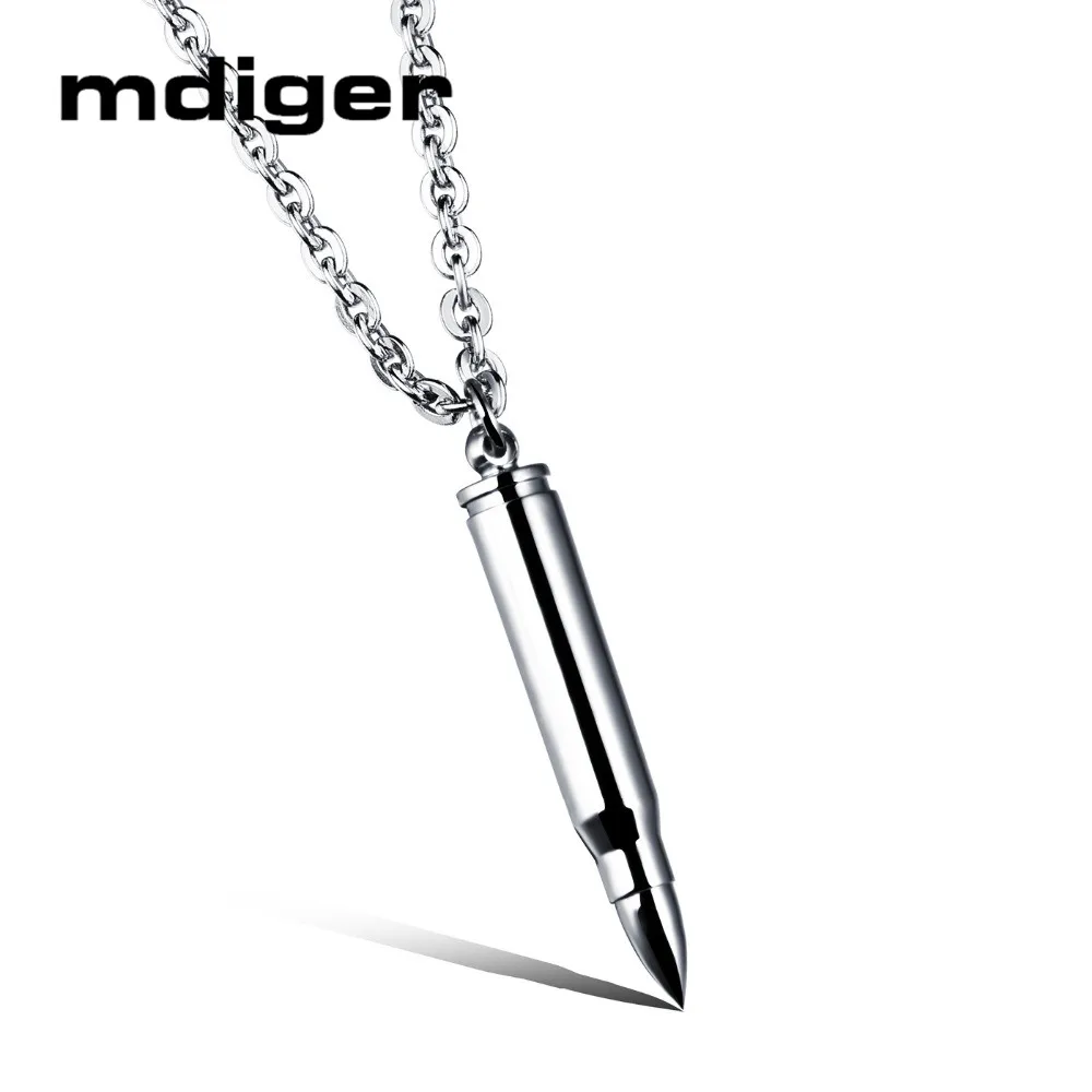 Classic Titanium Steel Necklace Simple Bullet Shape Chokers Long Chain Pendant Fashion Men Jewelry | Украшения и аксессуары